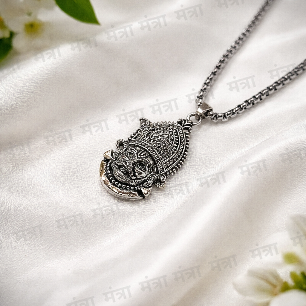 Khatu Shyam Baba Locket With Silver Plated Chain