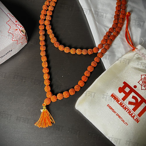 Brown Rudraksha Mala - 108+1 Beads - Govt. Certified