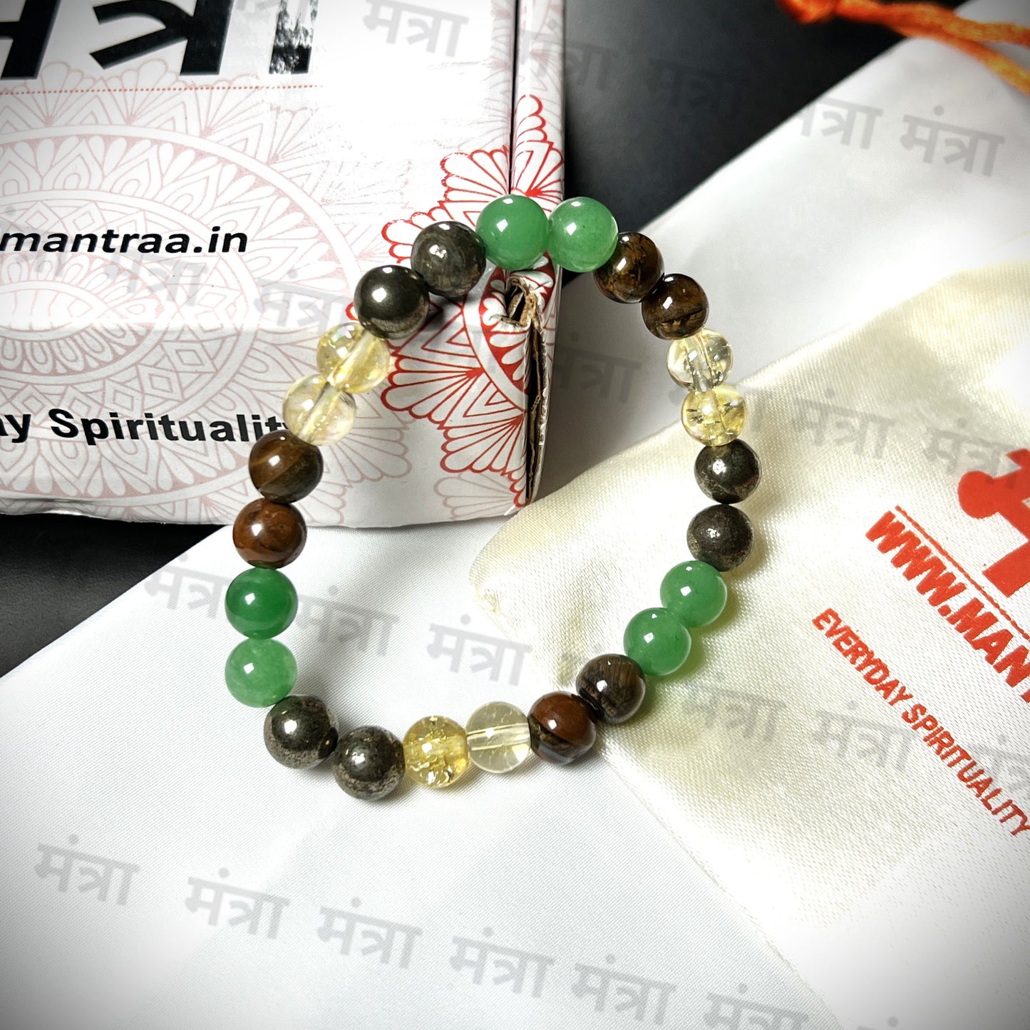 Powerful Money Amplifier Bracelet - Pyrite, Tiger Eye, Citrine & Aventurine Beads