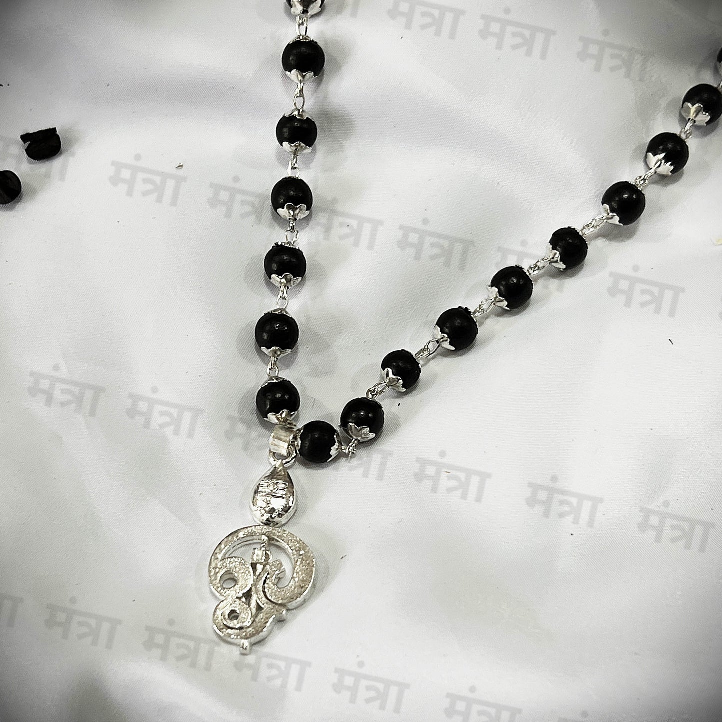 Vel Karungali Malai Silver Plated Necklace - Certified