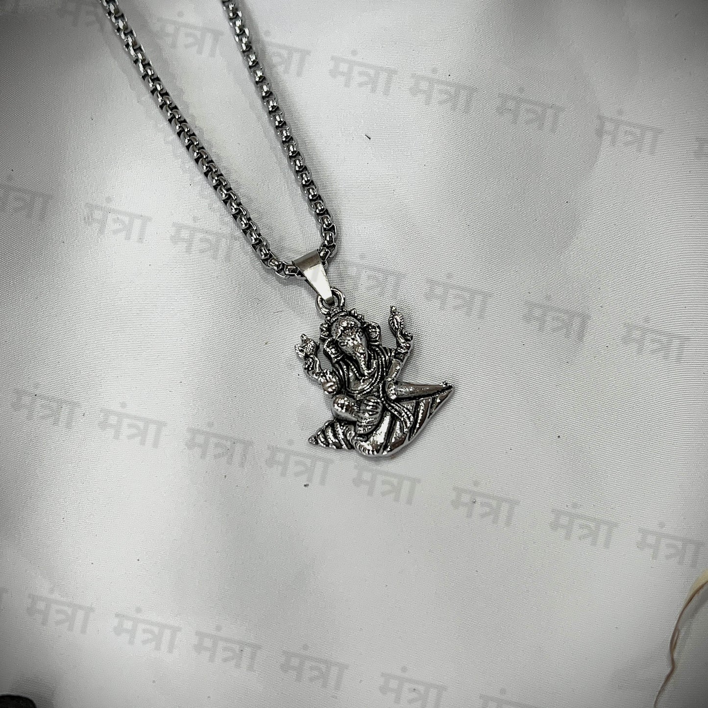 Ganesh Ji Peace Necklace - Silver Plated