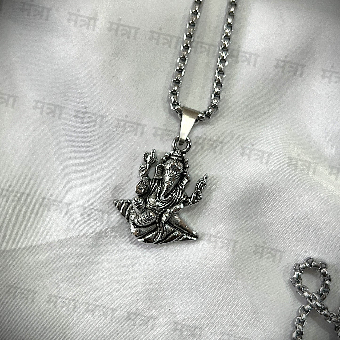 Ganesh Ji Peace Necklace - Silver Plated