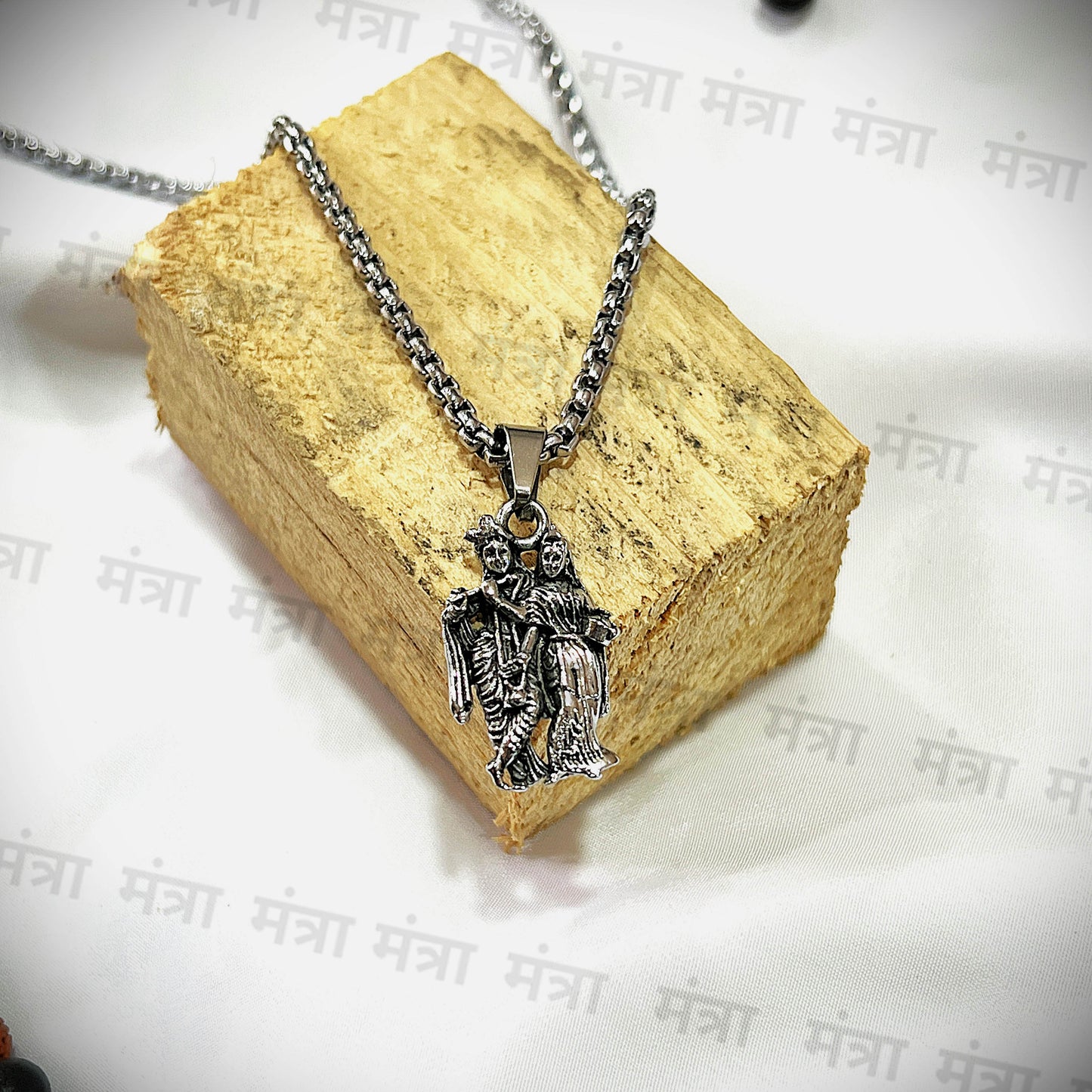 RadhaKrishna Necklace - Silver Plated