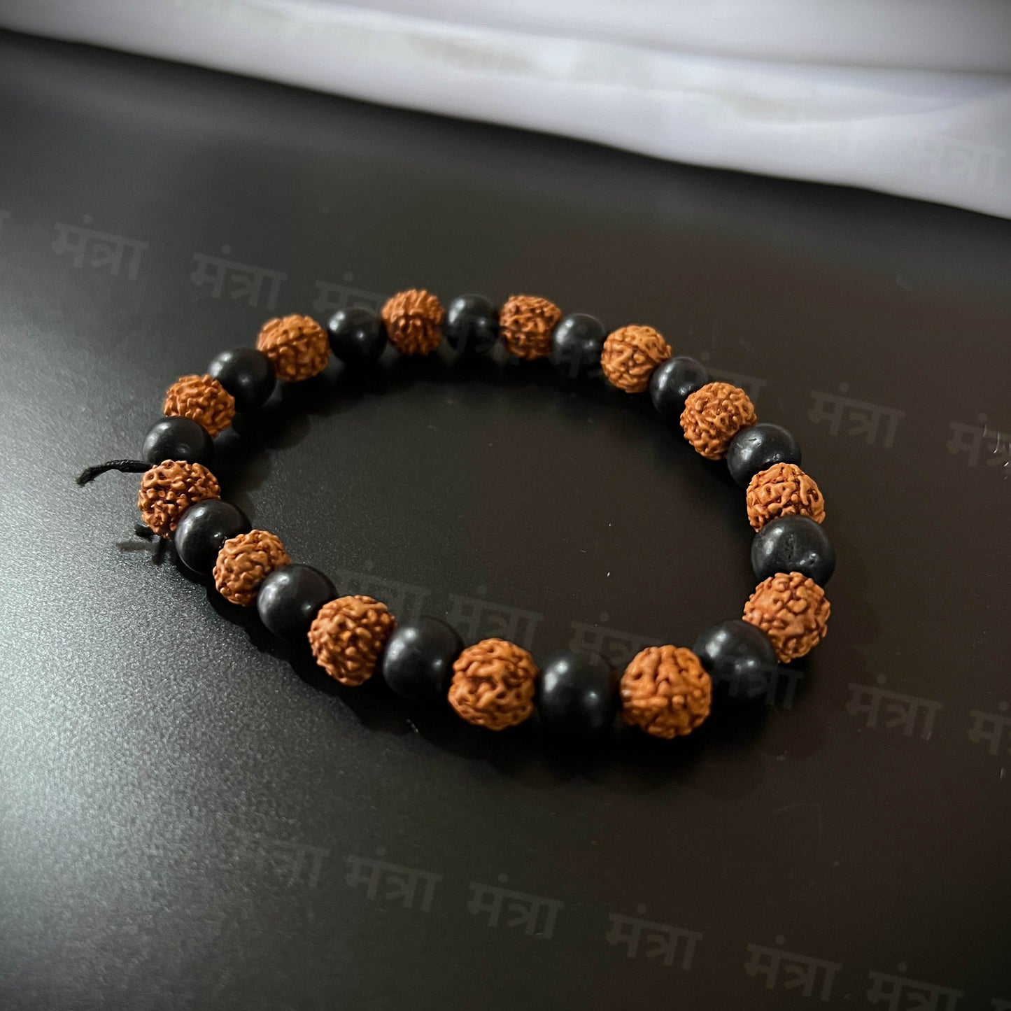 Rudraksha & Karungali Malai Bracelet - Govt. Certified