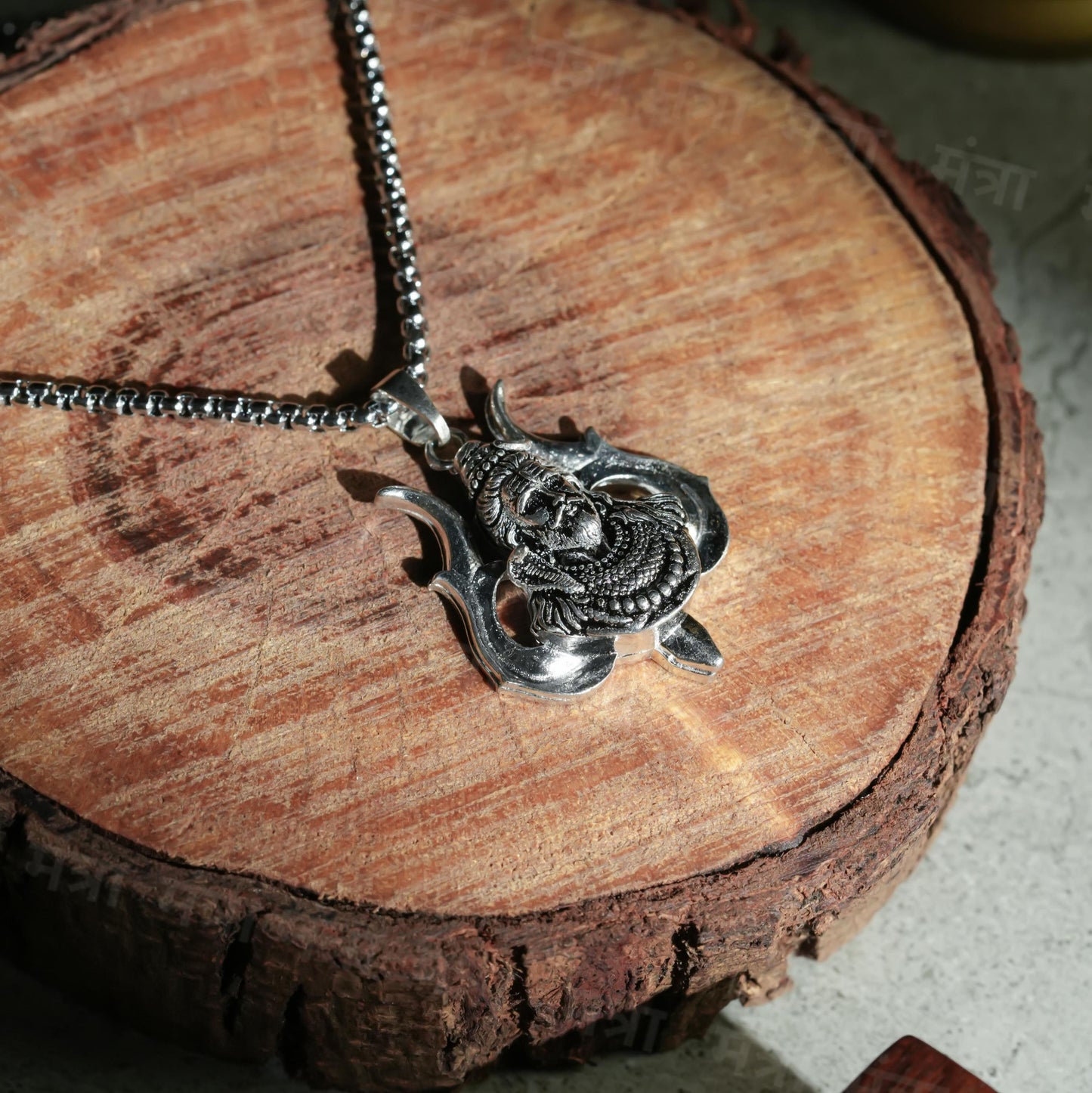 Mahadev Trishul Necklace - Silver Plated
