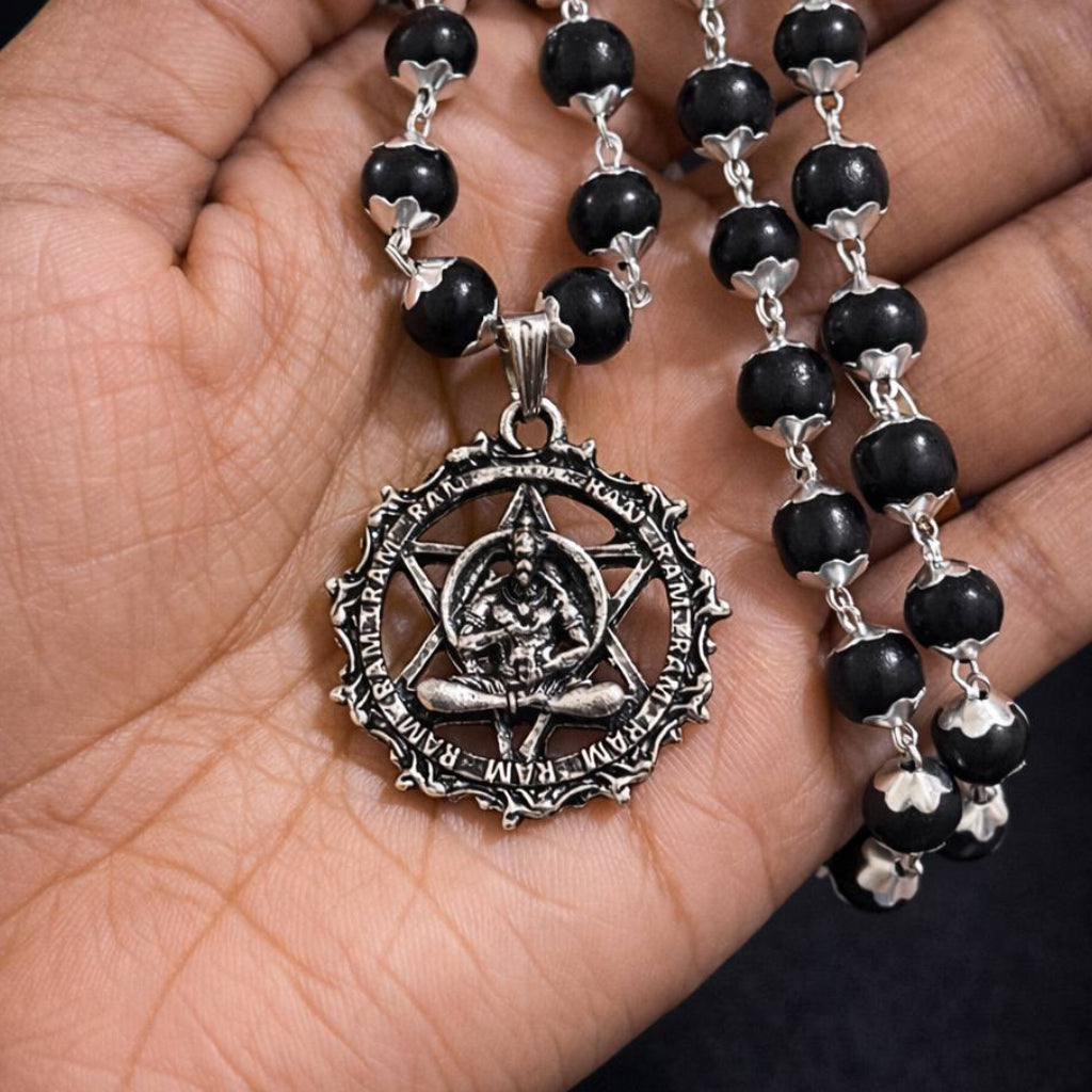 Shri Hanuman Karungali Mala with Silver Plated Pendant