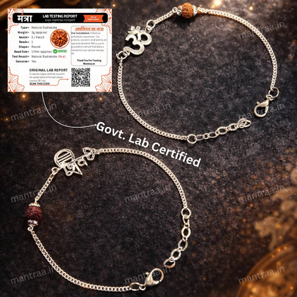 Shiv Om Rudraksha Bracelet Combo – Silver Plated