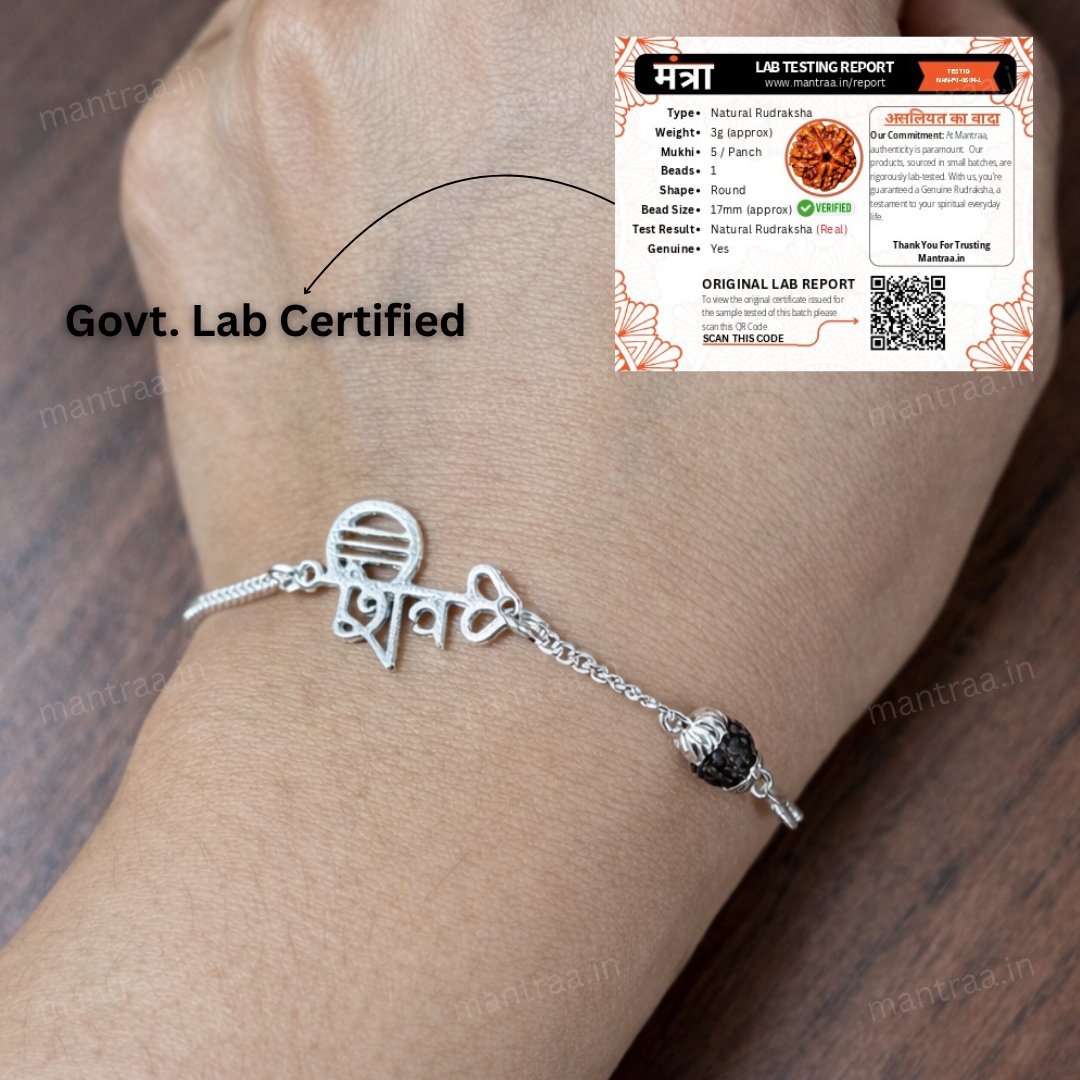 Shiv Rudraksha Bracelet – Silver Plated