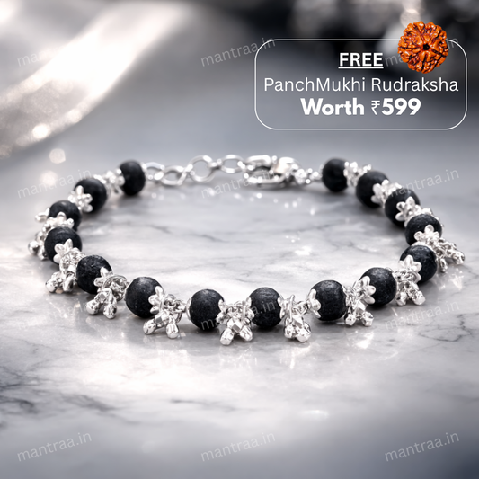 Karungali Ghunghroo Bracelet- Silver Plated