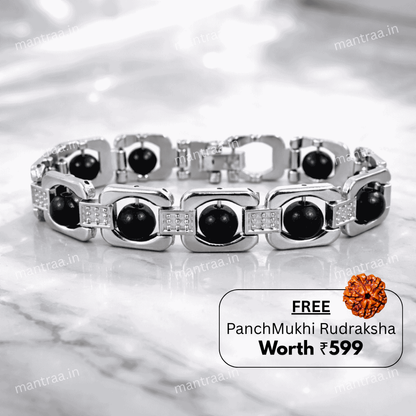 Karungali Cuban Bracelet - Silver Plated