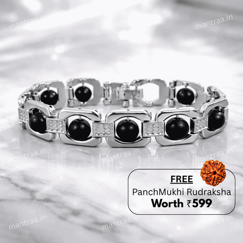 Karungali Cuban Bracelet - Silver Plated