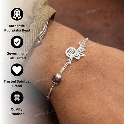 Shiv Rudraksha Bracelet – Silver Plated