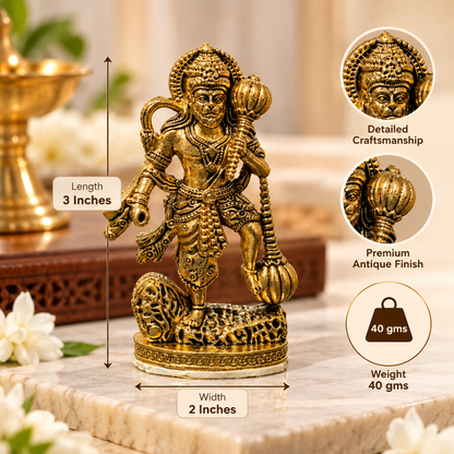 Hanuman Raksha Murti - Gold Plated