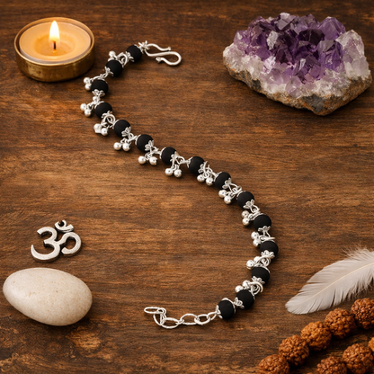 Karungali Ghunghroo Bracelet- Silver Plated