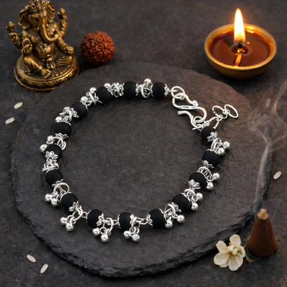 Karungali Ghunghroo Bracelet- Silver Plated