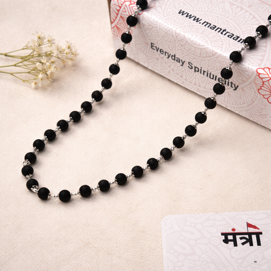 Karungali Malai Silver Plated Cap Necklace- Certified