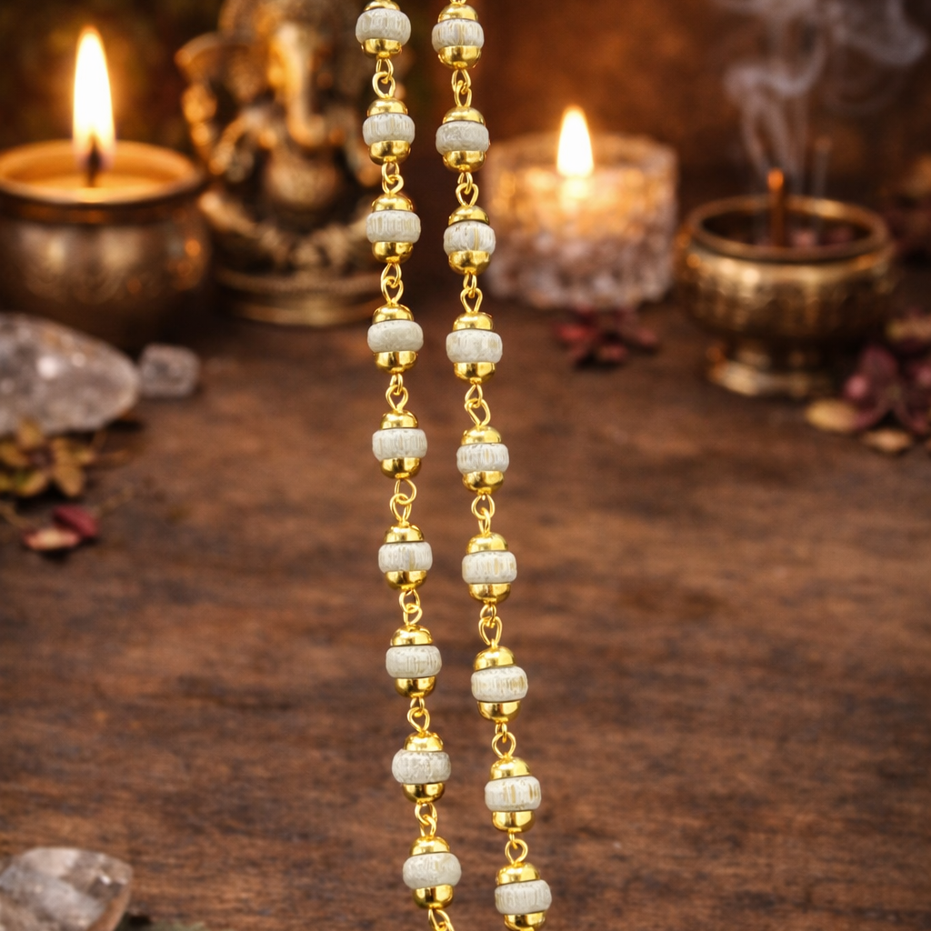 Mantraa Modern Tulsi Mala - Gold Plated