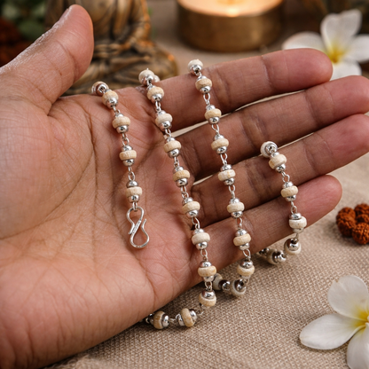 Mantraa Modern Tulsi Mala - Silver Plated