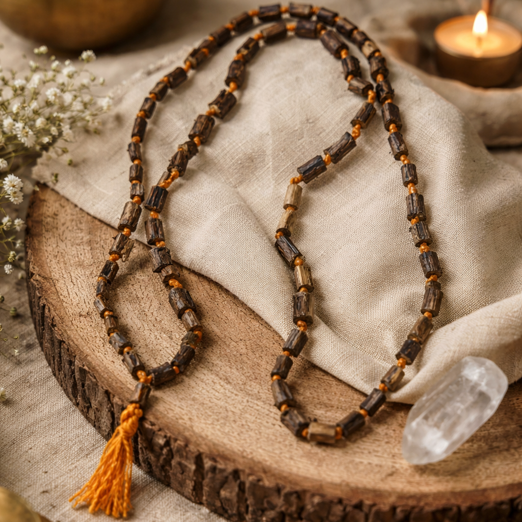 Mantraa's Dark Brown Real Tulsi Mala