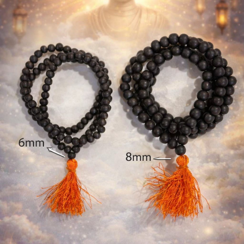 Om Trishul Karungali Malai 108+1 Beads Necklace - Certified
