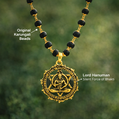 Shri Hanuman Karungali Mala with Gold Plated Pendant