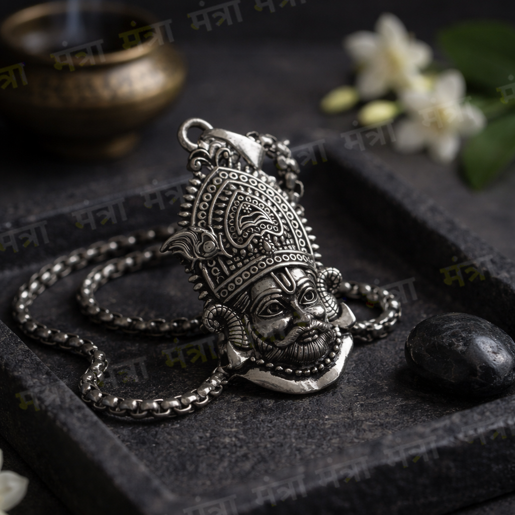 Khatu Shyam Baba Locket With Silver Plated Chain