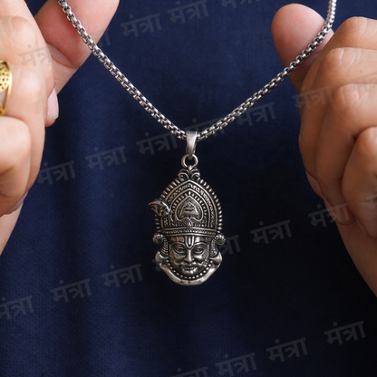 Khatu Shyam Baba Locket With Silver Plated Chain