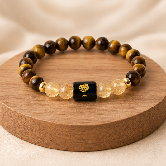 Leo (सिंह राशि) Zodiac Tiger Eye & Citrine Bracelet
