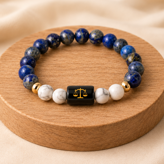 Libra (तुला राशि) Zodiac Lapis Lazuli & Howlite Bracelet