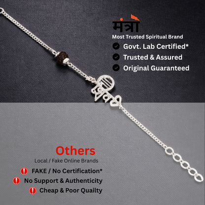 Shiv Rudraksha Bracelet – Silver Plated