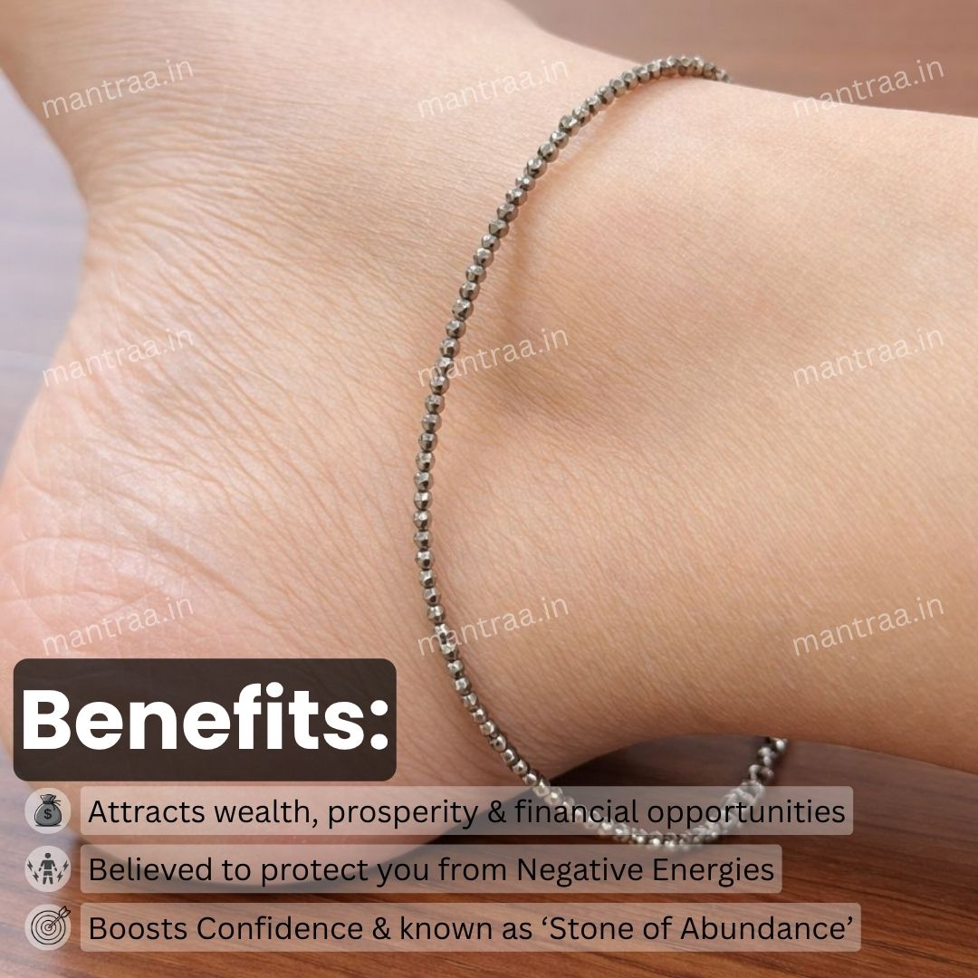 Mantraa Maha Lakshmi Pyrite Anklet