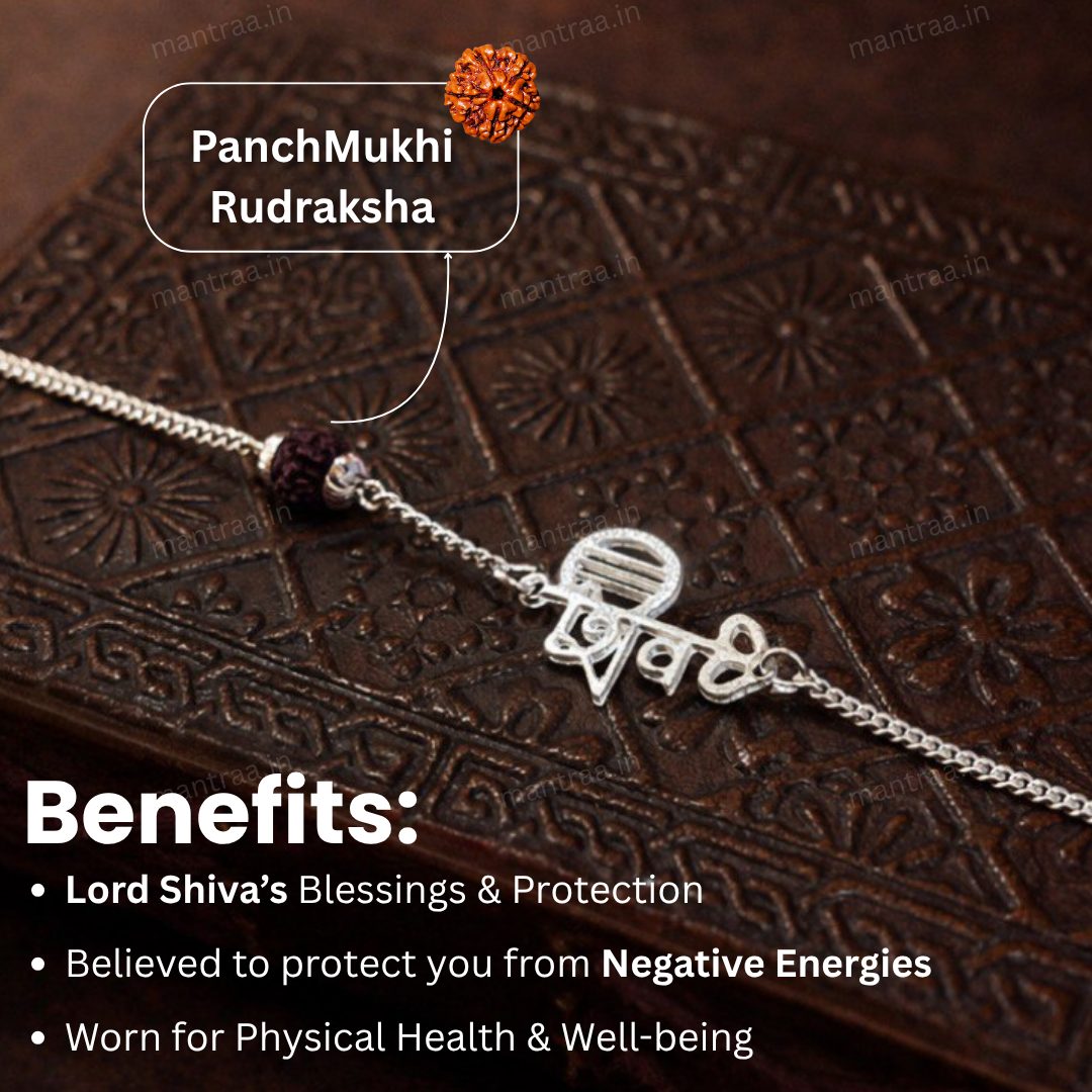 Shiv Rudraksha Bracelet – Silver Plated