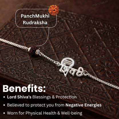 Shiv Rudraksha Bracelet – Silver Plated