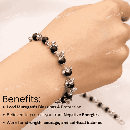Karungali Ghunghroo Bracelet- Silver Plated