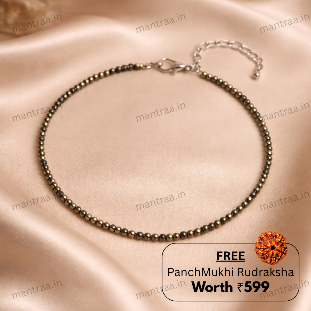 Mantraa Maha Lakshmi Pyrite Anklet
