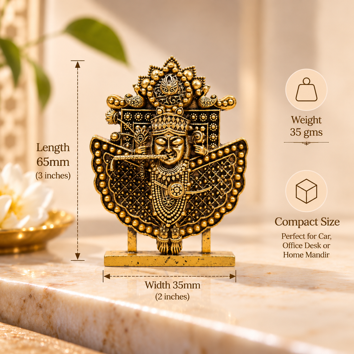 Sanwariya Seth Ji Murti - Gold Plated