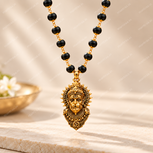 Gold Plated Hanuman Karungali Mala - Certified
