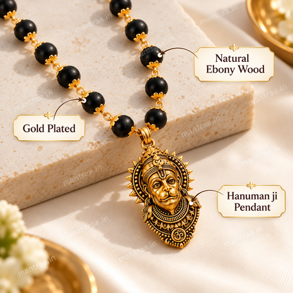 Gold Plated Hanuman Karungali Mala - Certified