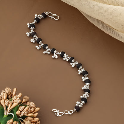Karungali Ghunghroo Bracelet- Silver Plated