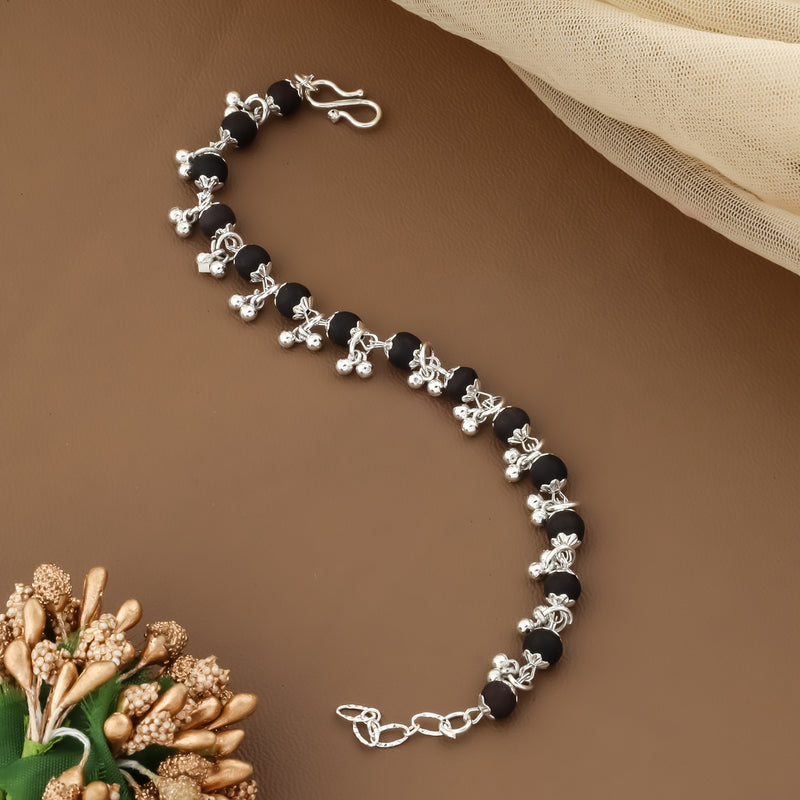 Karungali Ghunghroo Bracelet- Silver Plated