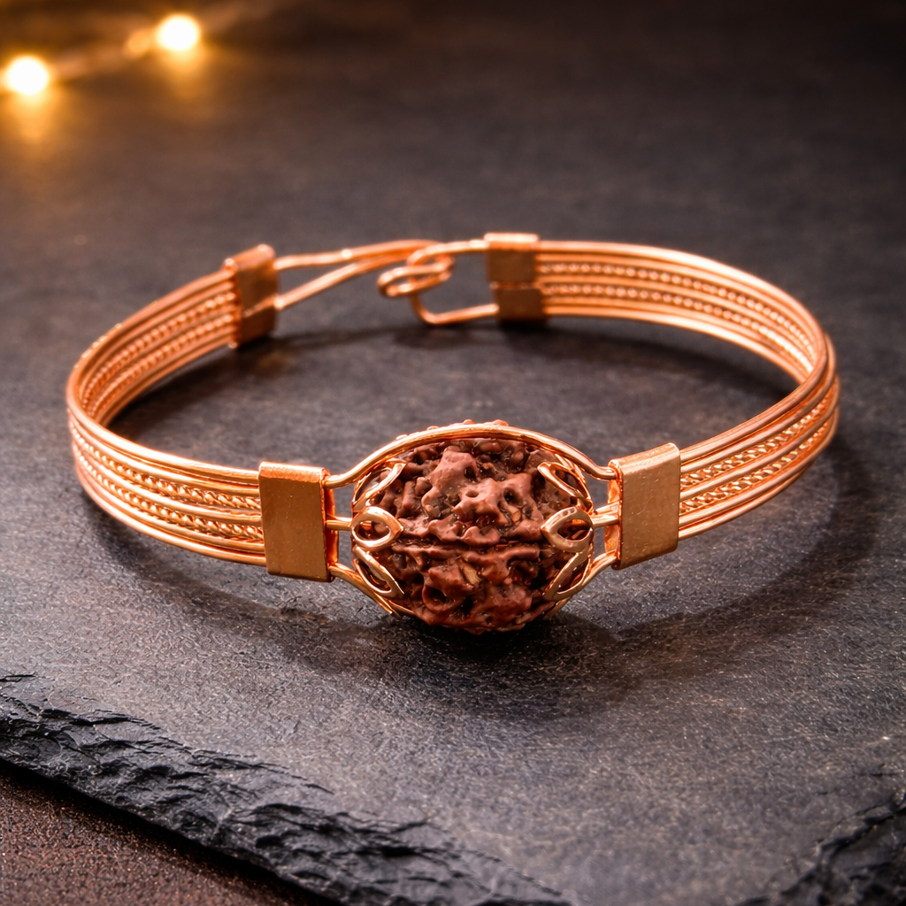 Modern 5 Mukhi Rudraksha Kada Bracelet