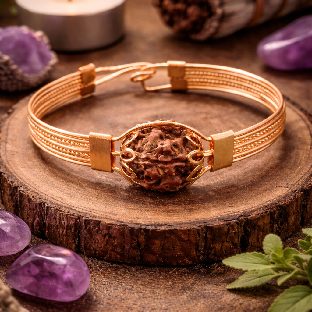 Modern 5 Mukhi Rudraksha Kada Bracelet