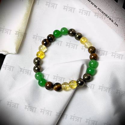 Powerful Money Amplifier Bracelet - Pyrite, Tiger Eye, Citrine & Aventurine Beads