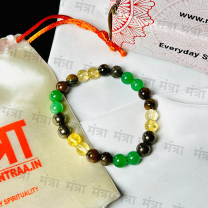 Powerful Money Amplifier Bracelet - Pyrite, Tiger Eye, Citrine & Aventurine Beads