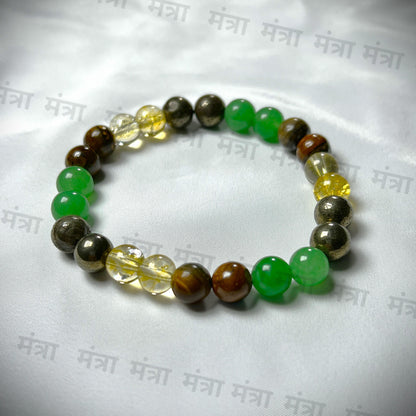 Powerful Money Amplifier Bracelet - Pyrite, Tiger Eye, Citrine & Aventurine Beads