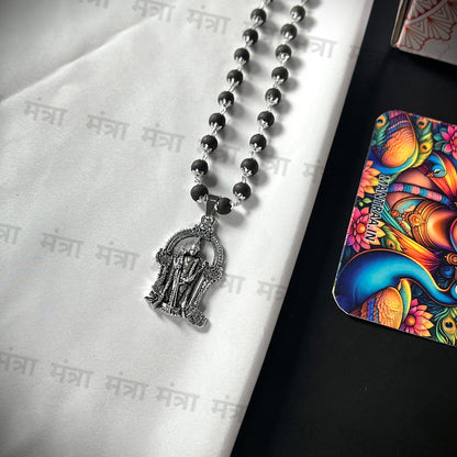 Lord Murugan Karungali Malai Silver Plated Cap Necklace - Certified