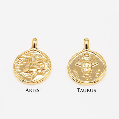 Mantraa Signature Zodiac Charm Necklace with chain – All 12 Star Signs