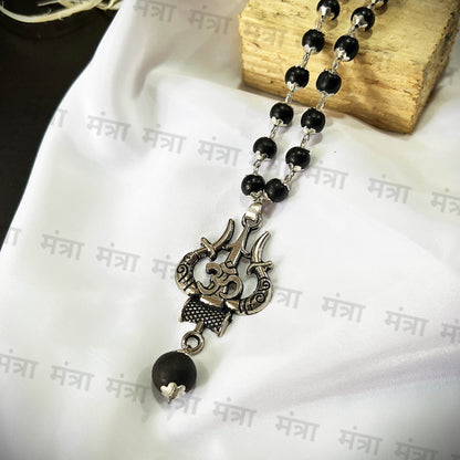 Om Trishul Karungali Malai Necklace - Certified