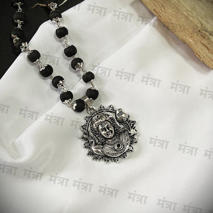 Lord Murugan Face Karungali Malai Necklace - Certified