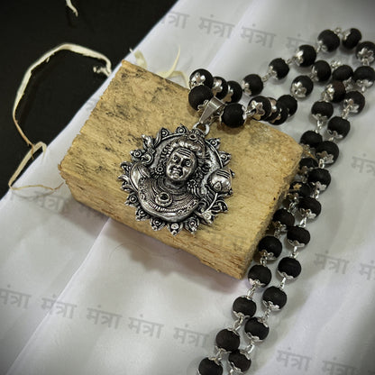 Lord Murugan Face Karungali Malai Necklace - Certified